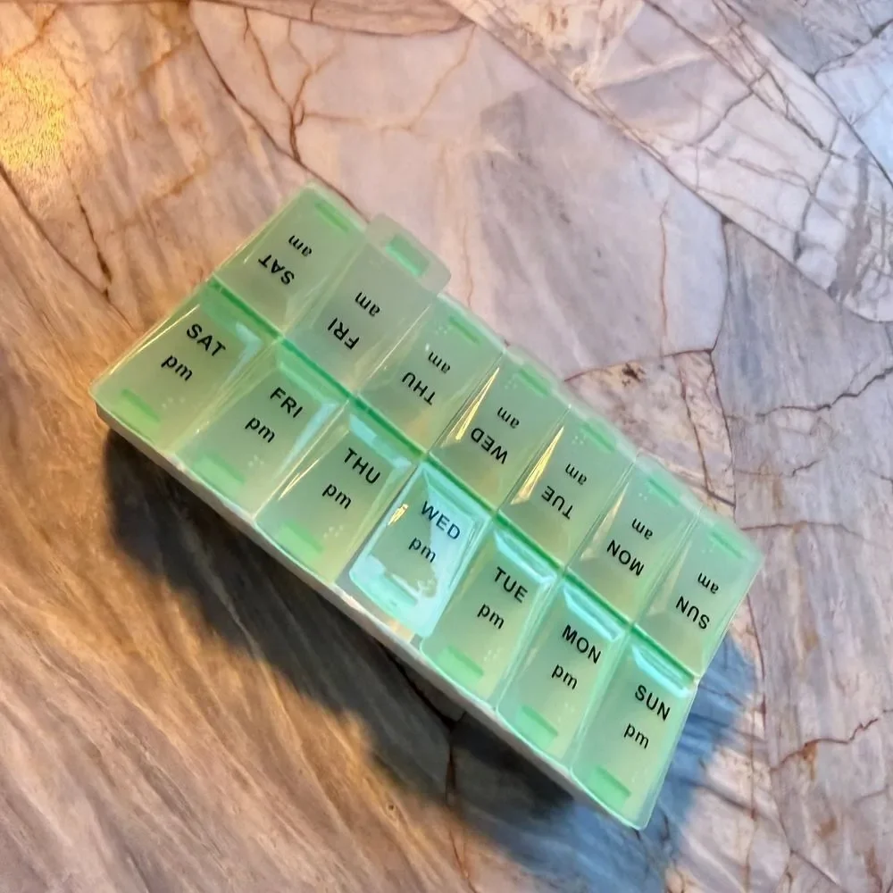 7 Day Pill Organizer Box AM PM Daily Weekly Medication Holder Case